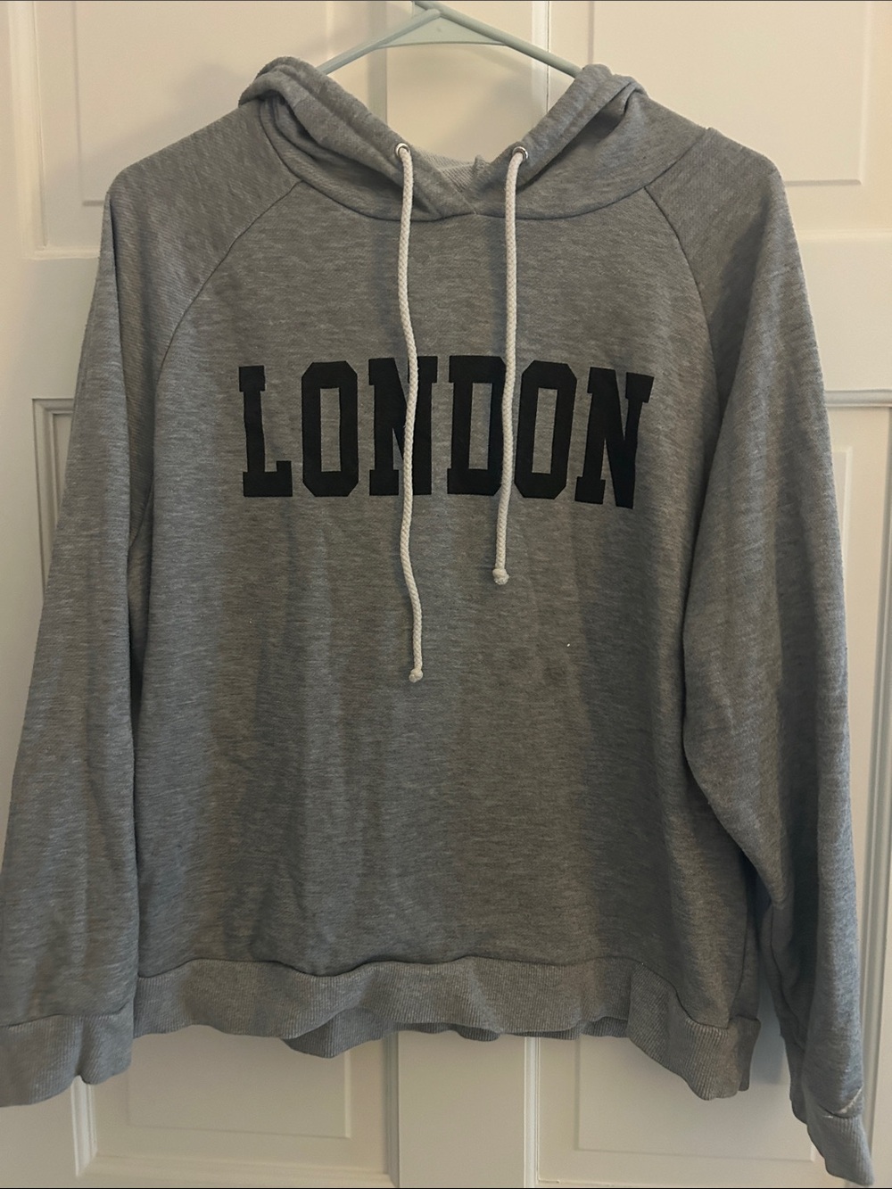 Dots Gray Hoodie with Black "LONDON" Lettering